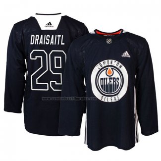 Camiseta Hockey Edmonton Oilers Leon Draisaitl New Season Practice Azul