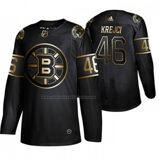 Camiseta Hockey Golden Edition Boston Bruins David Krejci Autentico Negro