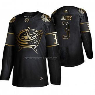 Camiseta Hockey Golden Edition Columbus Blue Jackets Seth Jones Autentico Negro