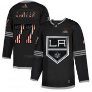 Camiseta Hockey Los Angeles Kings Jeff Carter 2020 USA Flag Negro