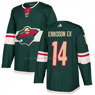 Camiseta Hockey Minnesota Wild Joel Eriksson Ek Primera Autentico Verde