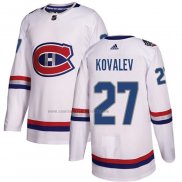 Camiseta Hockey Montreal Canadiens Alexei Kovalev Autentico 2017 100 Classic Blanco