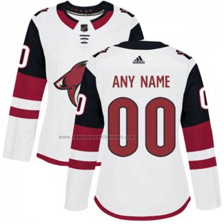 Camiseta Hockey Mujer Arizona Coyotes Personalizada Segunda Blanco