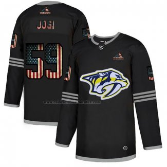 Camiseta Hockey Nashville Predators Roman Josi 2020 USA Flag Negro