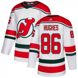 Camiseta Hockey New Jersey Devils Jack Hughes Alterno Autentico Blanco