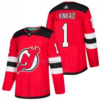 Camiseta Hockey New Jersey Devils Keith Kinkaid Autentico Primera 2018 Rojo