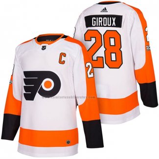 Camiseta Hockey Philadelphia Flyers Claude Giroux Autentico Segunda 2018 Blanco