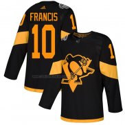 Camiseta Hockey Pittsburgh Penguins Ron Francis Autentico 2019 Stadium Series Negro