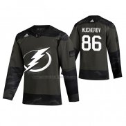 Camiseta Hockey Tampa Bay Lightning Nikita Kucherov 2019 Veterans Day Camuflaje