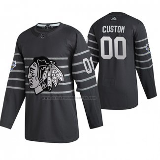 Camiseta Hockey 2020 All Star Chicago Blackhawks Personalizada Autentico Gris