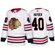 Camiseta Hockey Chicago Blackhawks John Hayden 2018 Blanco