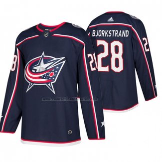 Camiseta Hockey Columbus Blue Jackets Oliver Bjorkstrand Primera Autentico Azul