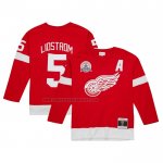 Camiseta Hockey Detroit Red Wings Nicklas Lidstrom Mitchell & Ness Alterno Captain Patch 2001-02 Blue Line Rojo Camiseta Hockey Detroit Red Wings Nicklas Lidstrom Mitchell & Ness Alterno Captain Patch 2001-02 Blue Line Rojo