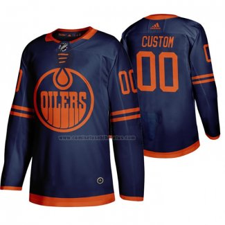 Camiseta Hockey Edmonton Oilers Personalizada Autentico Alterno Azul