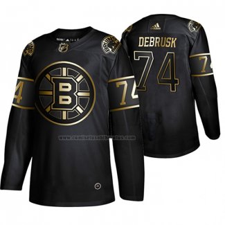 Camiseta Hockey Golden Edition Boston Bruins Jake Debrusk Autentico Negro