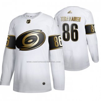 Camiseta Hockey Golden Edition Carolina Hurricanes Teuvo Teravainen Autentico Blanco