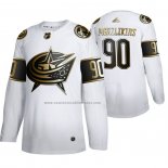 Camiseta Hockey Golden Edition Columbus Blue Jackets Elvis Merzlikins Autentico Blanco