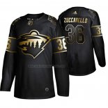 Camiseta Hockey Golden Edition Minnesota Wild Mats Zuccarello Autentico Negro