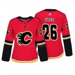 Camiseta Hockey Mujer Calgary Flames Michael Stone Autentico Jugador Rojo