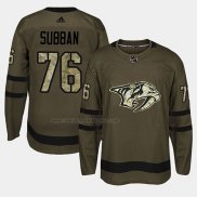 Camiseta Hockey Nashville Predators P.k. Subban 2018 Salute To Service Verde Militar