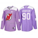 Camiseta Hockey New Jersey Devils Marcus Johansson 2018 Fights Cancer Violeta