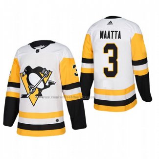 Camiseta Hockey Pittsburgh Penguins Olli Maatta Segunda Autentico Jugador Blanco