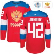 Camiseta Hockey Rusia Artem Anisimov Premier 2016 World Cup Rojo