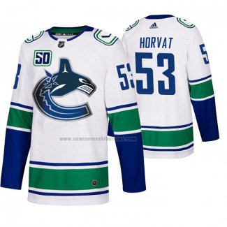 Camiseta Hockey Vancouver Canucks Bo Horvat Segunda Autentico Blanco