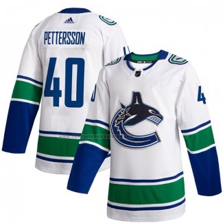 Camiseta Hockey Vancouver Canucks Elias Pettersson 2019-20 Segunda Autentico Blanco