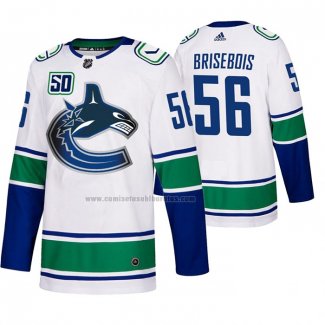 Camiseta Hockey Vancouver Canucks Guillaume Brisebois Segunda Autentico Blanco