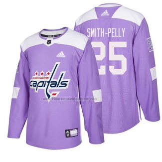 Camiseta Hockey Washington Capitals Devante Smith Pelly 2018 Fights Cancer Violeta