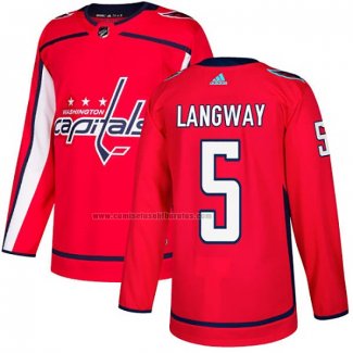 Camiseta Hockey Washington Capitals Rod Langway Primera Autentico Rojo