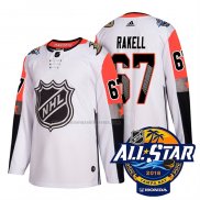 Camiseta Hockey 2018 All Star Anaheim Ducks Rickard Rakell Autentico Blanco