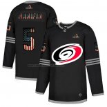 Camiseta Hockey Carolina Hurricanes Hanifin 2020 USA Flag Negro