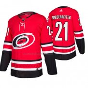 Camiseta Hockey Carolina Hurricanes Nino Niederreiter Primera Rojo