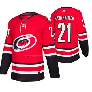 Camiseta Hockey Carolina Hurricanes Nino Niederreiter Primera Rojo