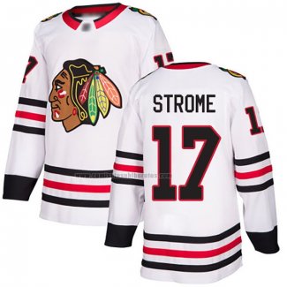 Camiseta Hockey Chicago Blackhawks Dylan Strome Road Autentico Blanco