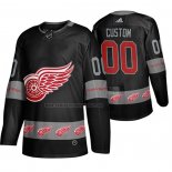 Camiseta Hockey Detroit Red Wings Personalizada Breakaway Negro