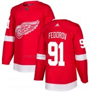 Camiseta Hockey Detroit Red Wings Sergei Fedorov Primera Autentico Rojo