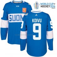 Camiseta Hockey Finlandia Mikko Koivu Premier 2016 World Cup Azul