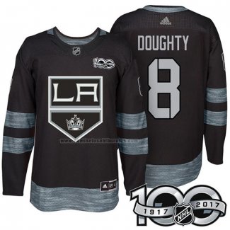 Camiseta Hockey Los Angeles Kings Drew Doughty 1917-2017 100th Aniversario Negro