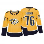 Camiseta Hockey Mujer Nashville Predators P.k. Subban Autentico Jugador Amarillo