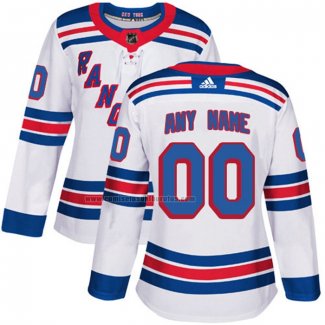 Camiseta Hockey Mujer New York Rangers Personalizada Segunda Blanco