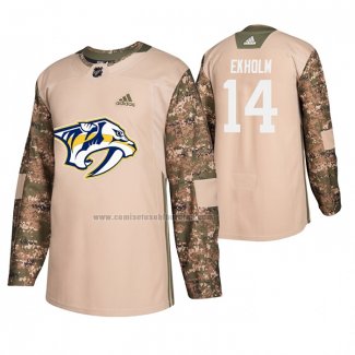 Camiseta Hockey Nashville Predators Mattias Ekholm Veterans Day Camuflaje