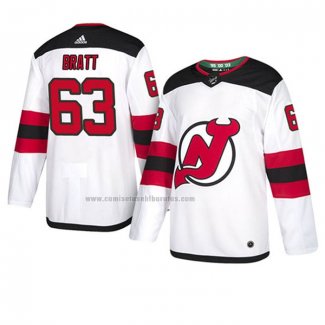 Camiseta Hockey New Jersey Devils Jesper Bratt Autentico Segunda Blanco