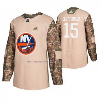 Camiseta Hockey New York Islanders Cal Clutterbuck Veterans Day Camuflaje