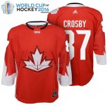 Camiseta Hockey Nino Canada Sidney Crosby 2016 World Cup Rojo