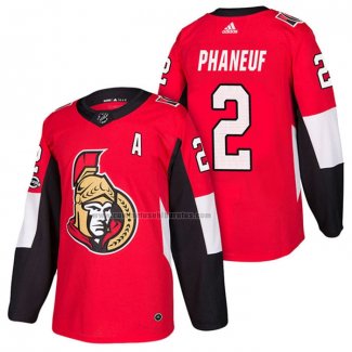 Camiseta Hockey Ottawa Senators Dion Phaneuf Autentico Primera 2018 Rojo