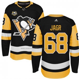 Camiseta Hockey Pittsburgh Penguins Jaromir Jagr 50 Anniversary Primera Premier Negro