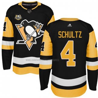 Camiseta Hockey Pittsburgh Penguins Justin Schultz 50 Anniversary Primera Premier Negro